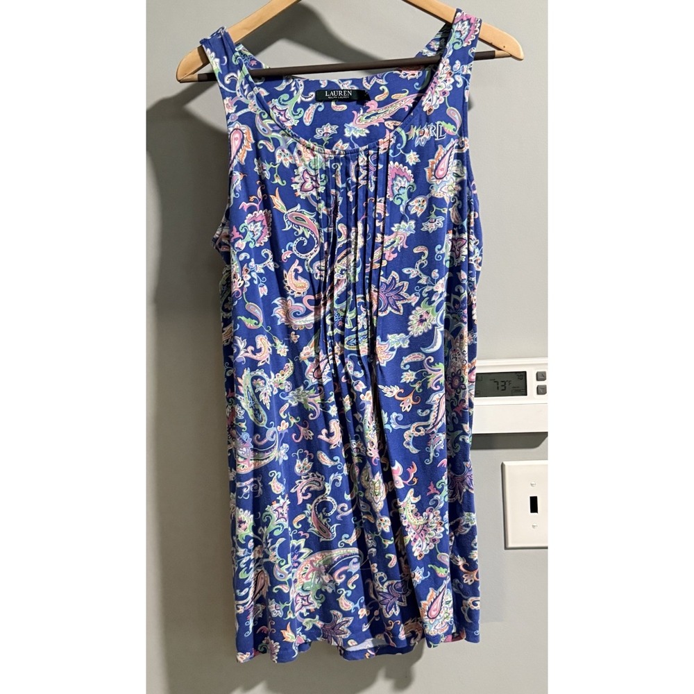 Lauren Ralph Lauren Dress Paisley Mini‎ Tank Peasant Beach Boho Medium